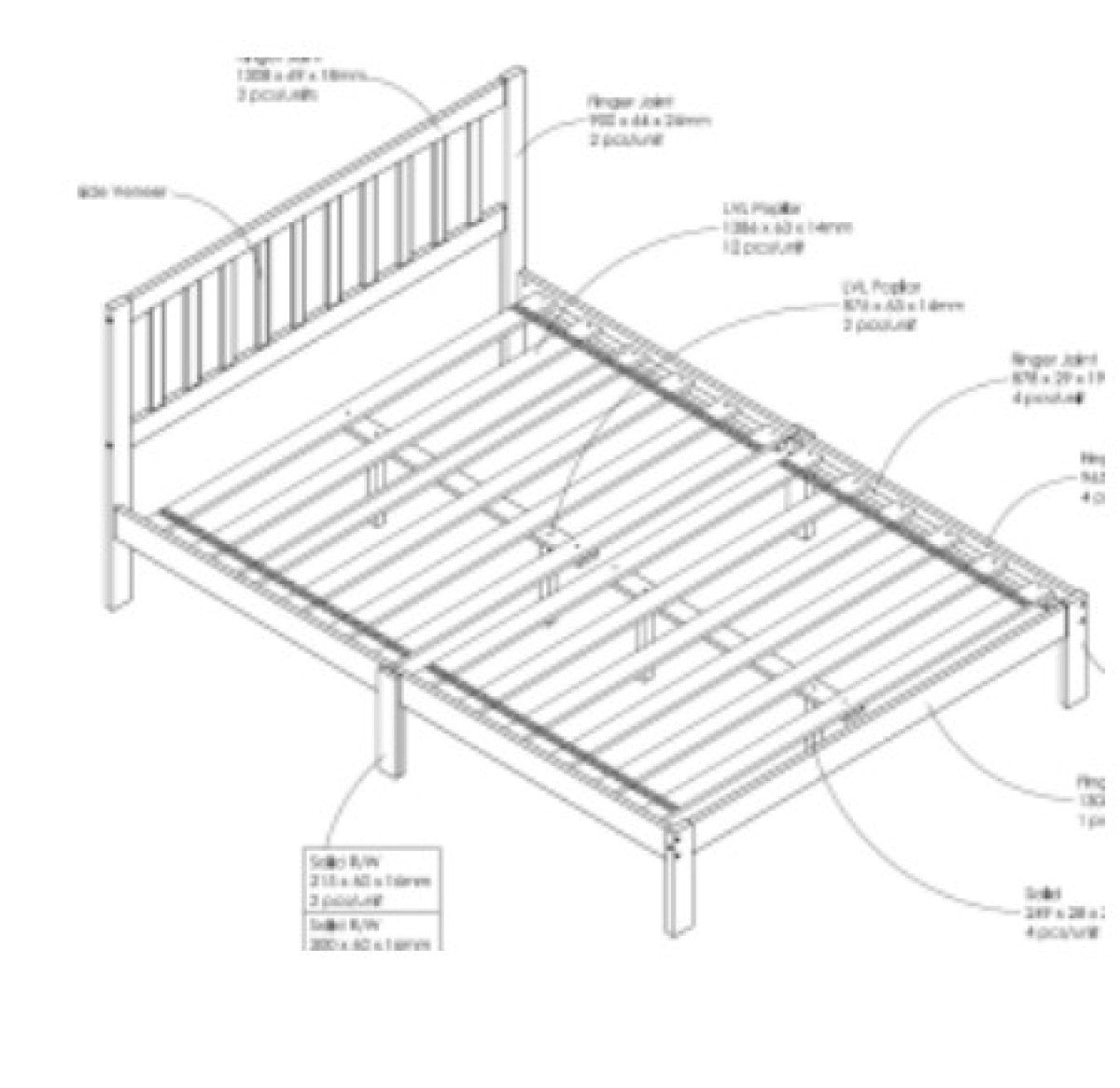 Odessa Soild Wood Platform Bed
