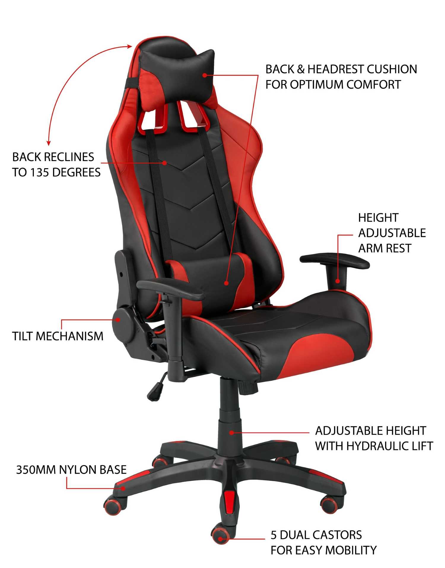 Office Chair Black/Red 5100-RD