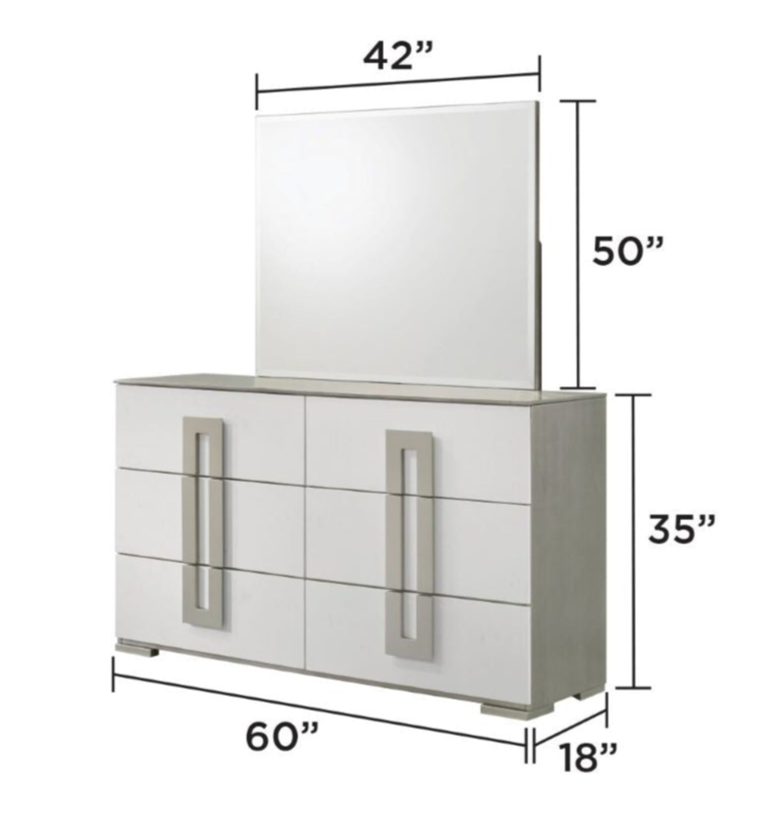 Olivia High-Gloss White Lacquer Finish Bedroom Set with LED Headboard 1821