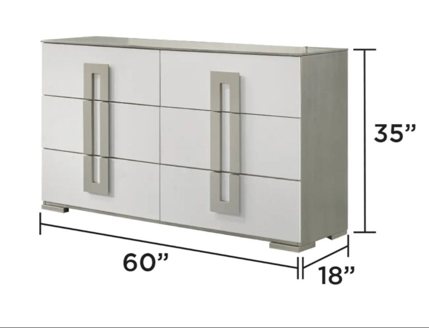 Olivia High-Gloss White Lacquer Finish Bedroom Set with LED Headboard 1821