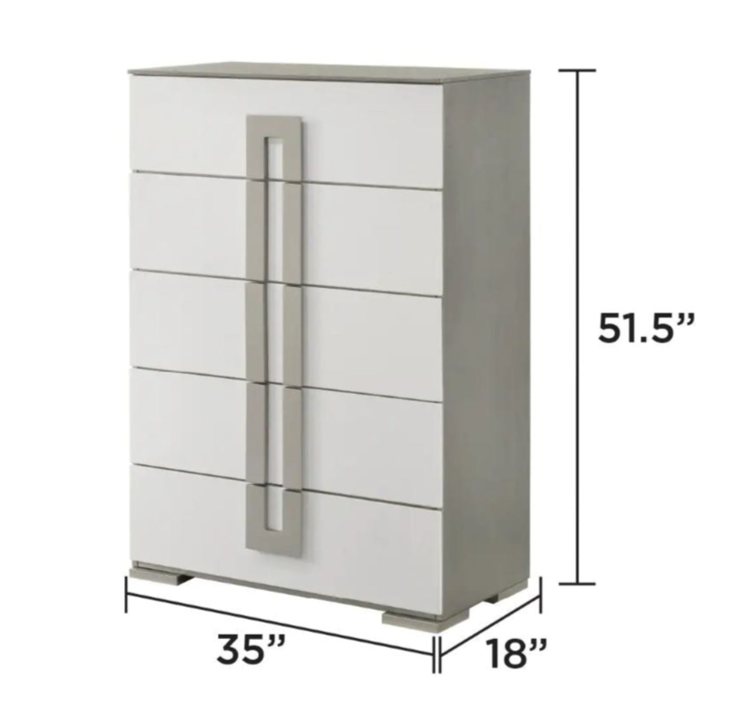 Olivia High-Gloss White Lacquer Finish Bedroom Set with LED Headboard 1821