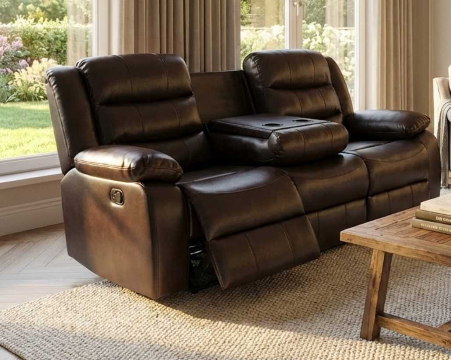 Onyx Prestige Air Leather Manual Recliner Sofa Set