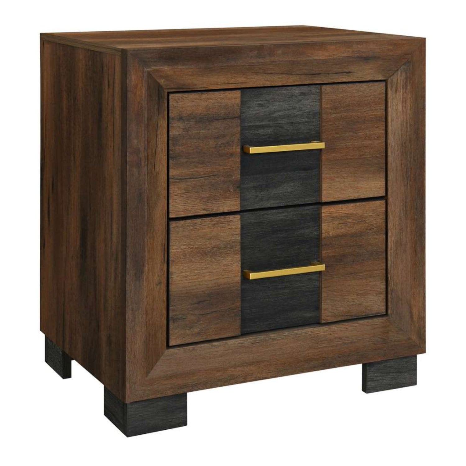 Optimus Wooden Bedroom Set Dark Brown & Walnut
