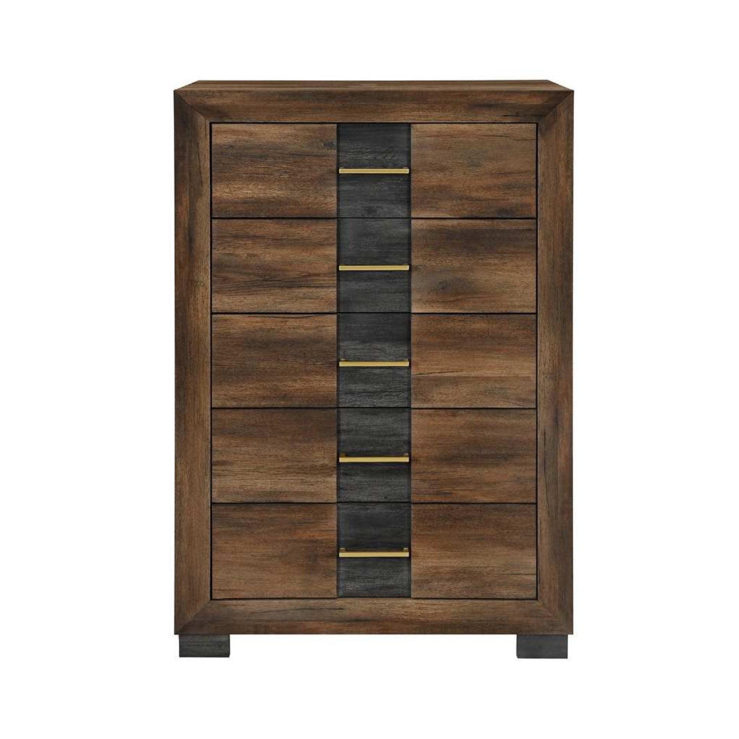 Optimus Wooden Chest Dark Brown & Walnut