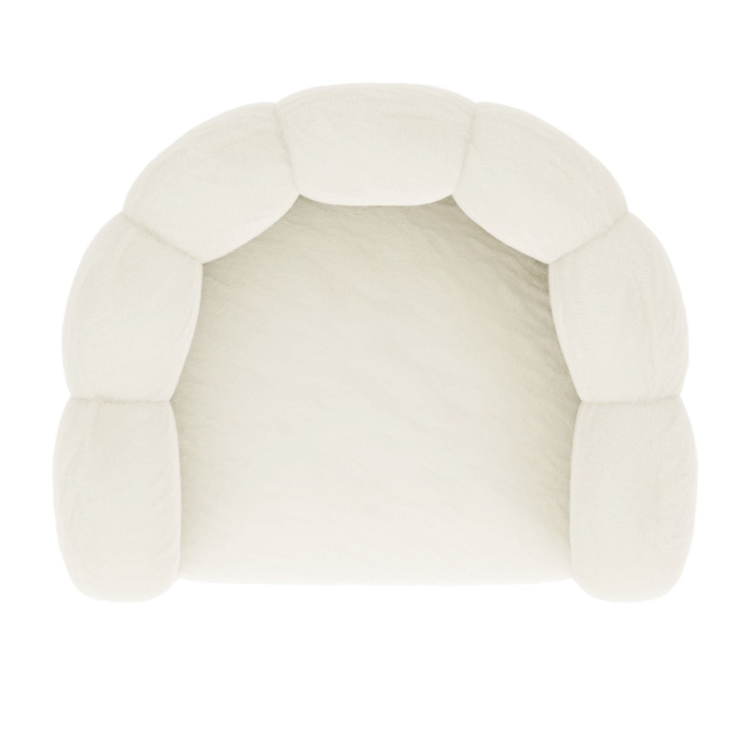 Pandora Faux Fur Upholstery Accent Chair in Ivory 403-385IV