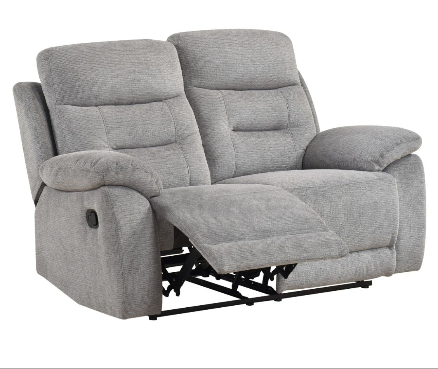 Perris Manual Woven Fabric Recliner Sofa Set Pewter 9146PWT