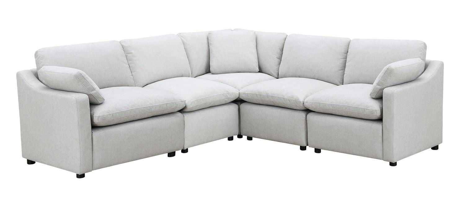 Pippa 5-Piece Modular Sectional with 3 Pillows 99076LGYSS5