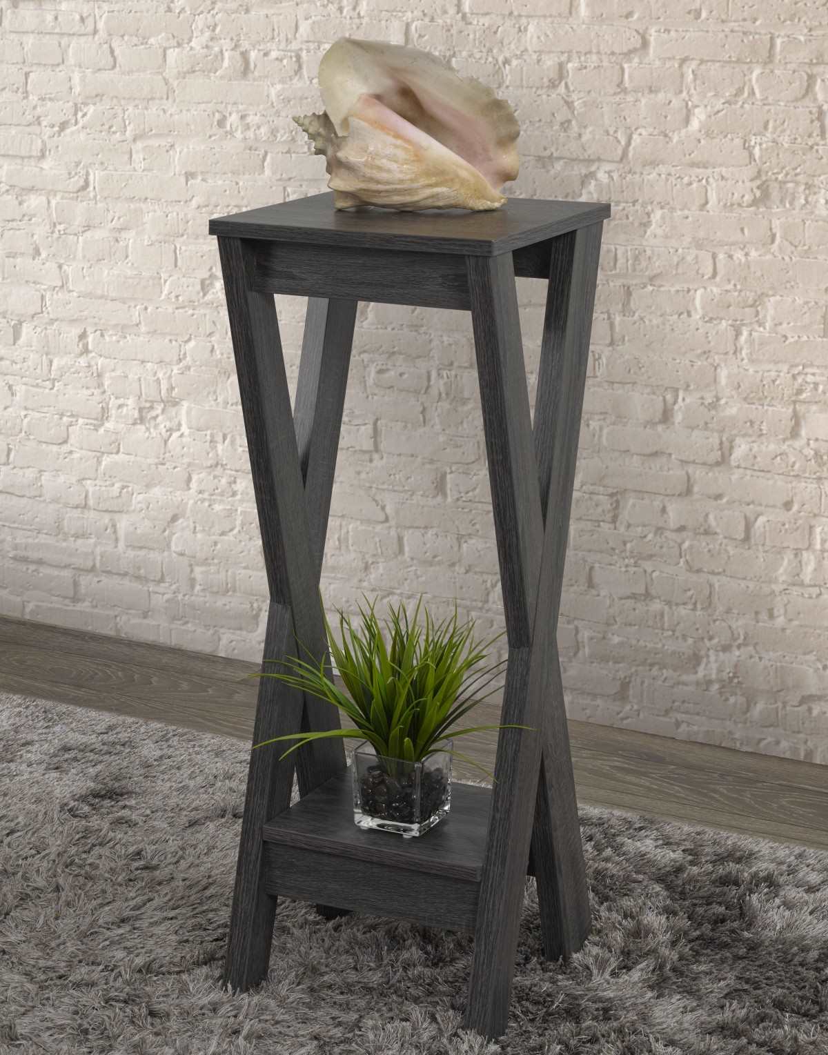 Wooden Plant Stand Grey 172180