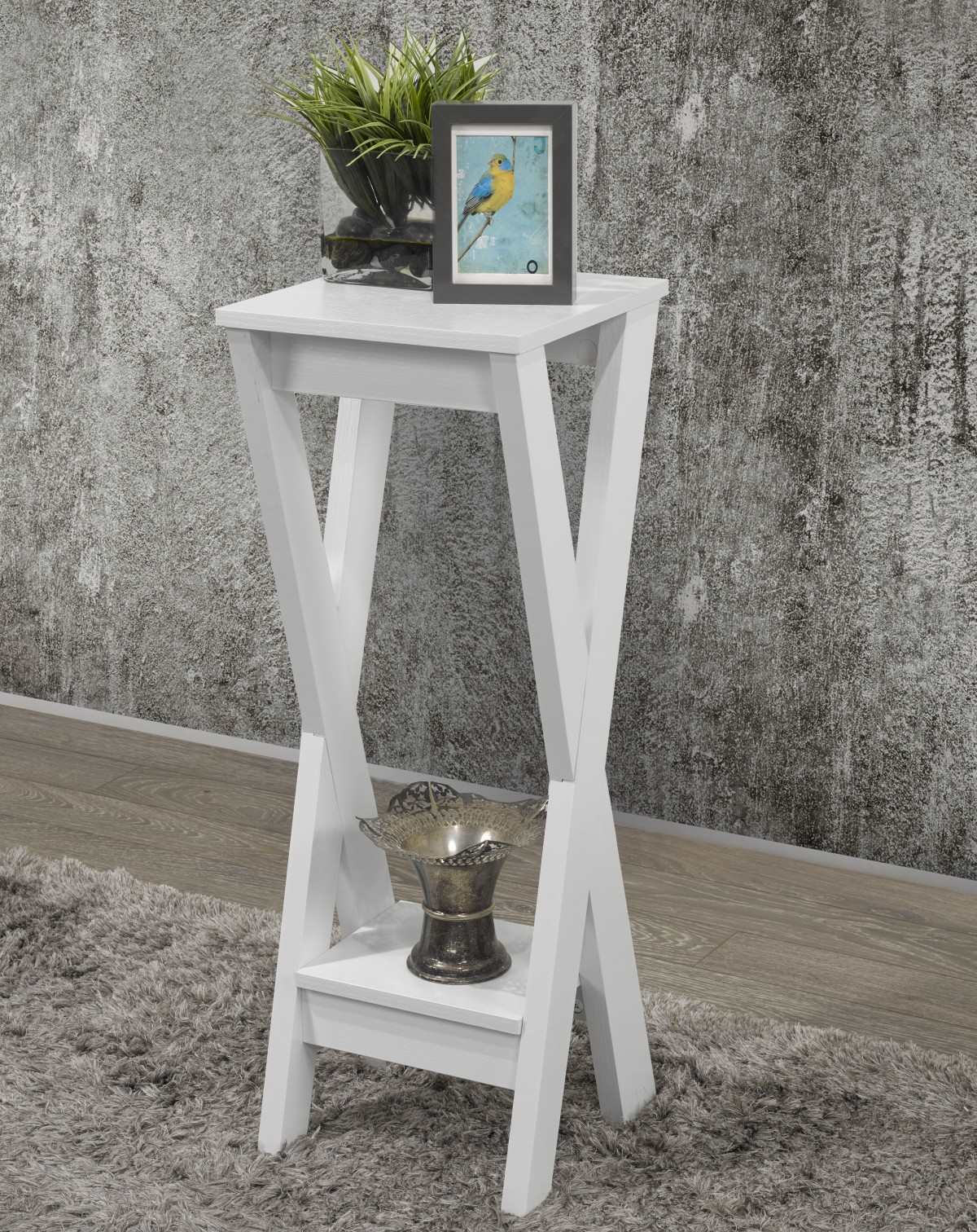 Wooden Plant Stand White 172180