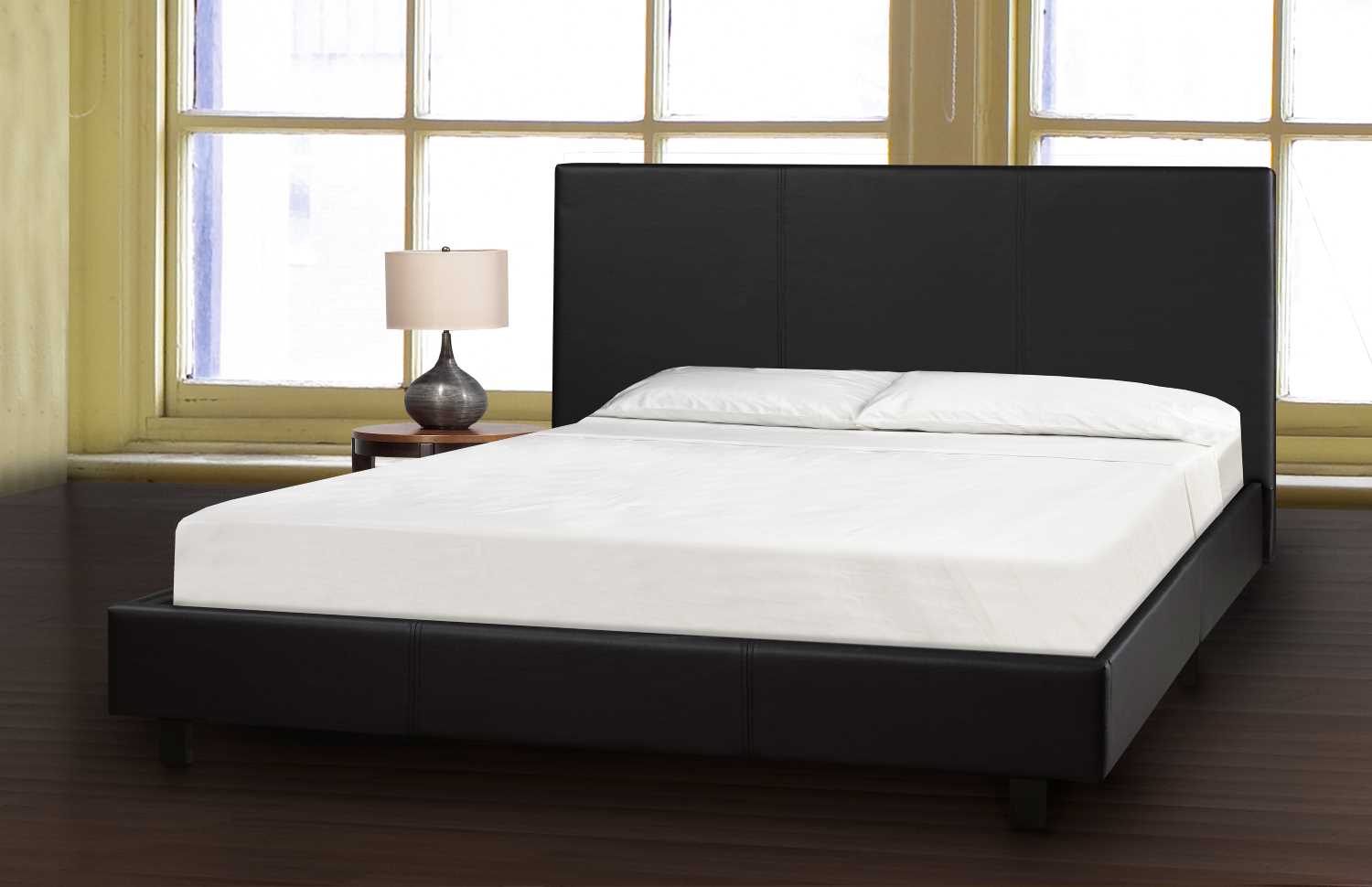 Contemporary Style Black Platform Bed With Enhanced metal Frame 3032 BLK