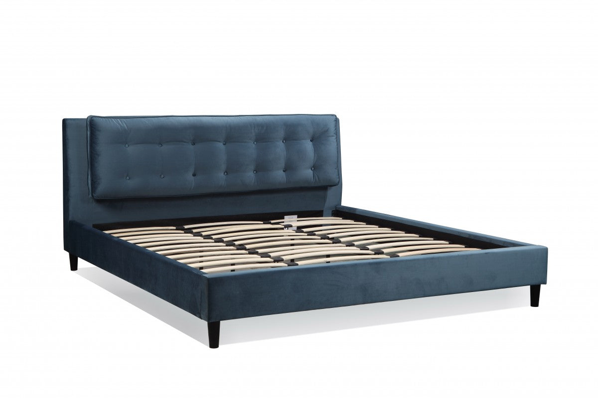 Tufted Upholstered Platform Bed Teal 363