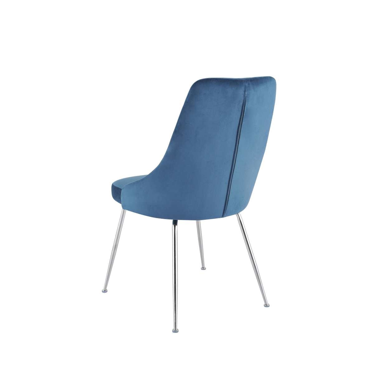 Plumeria Chairs Set Of 2 Blue With Chrome Legs 1321
