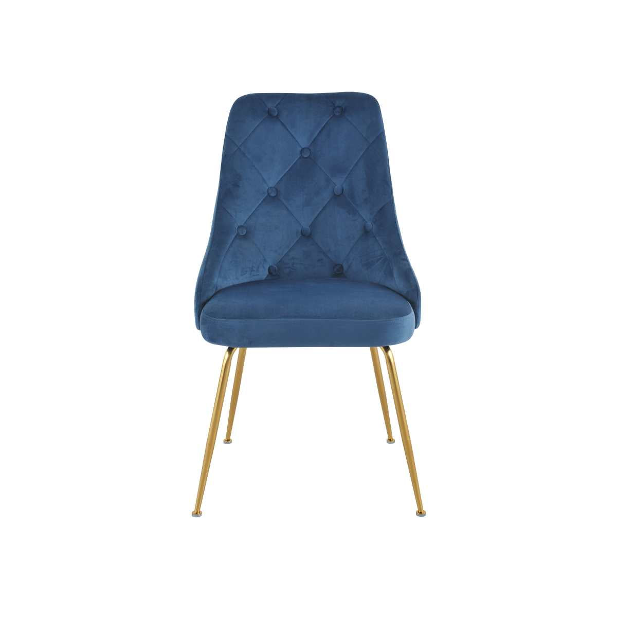 Plumeria Chairs Set Of 2 Blue With Gold Legs 1321