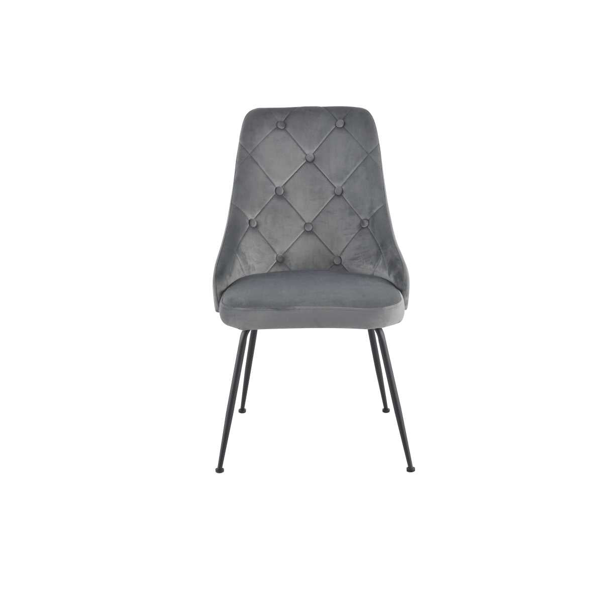 Plumeria Chairs Set Of 2 Grey With Black Legs 1321