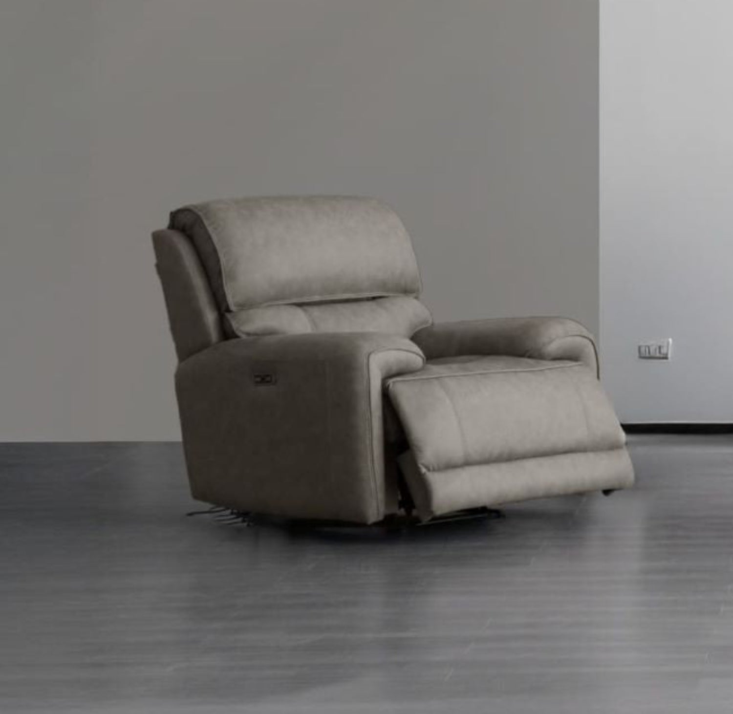 Polar Genuine Leather Grey Power Recliner Sofa Set 2575