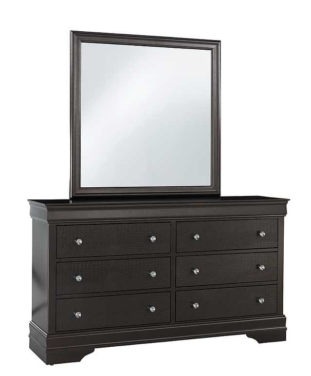 Pompei Grey Wooden Dresser & Mirror