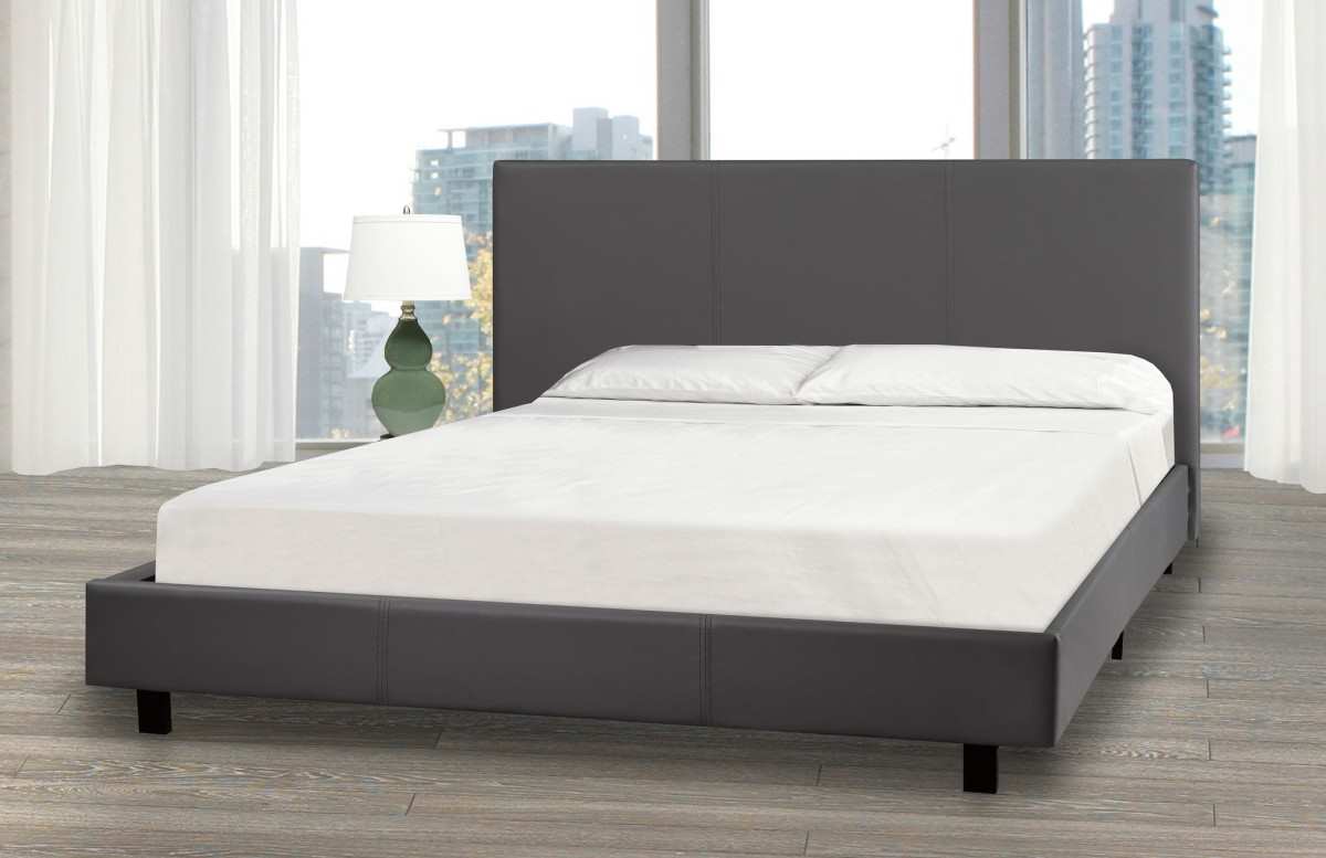 Contemporary Styling Platform Bed With Mattress Grey 3033