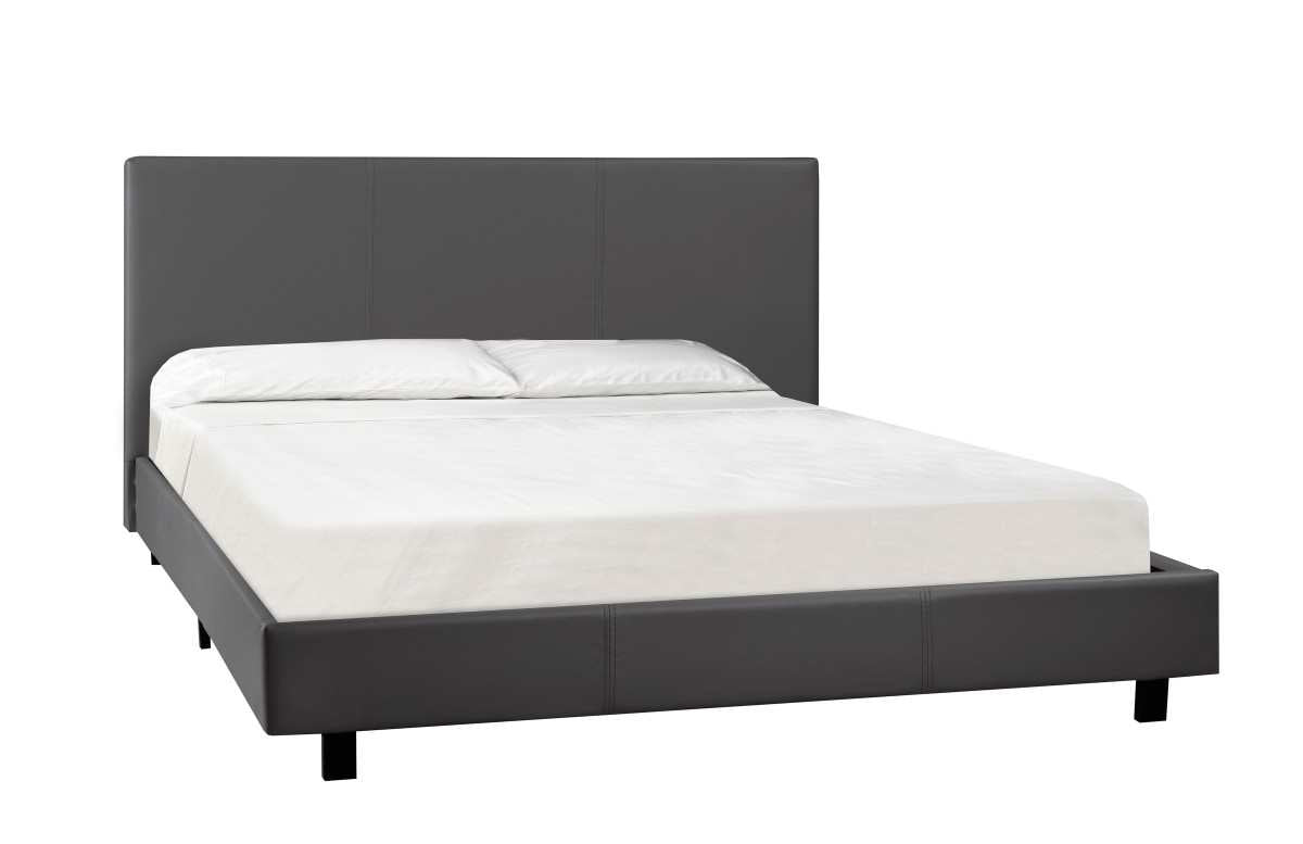 Contemporary Styling Platform Bed With Mattress Grey 3033