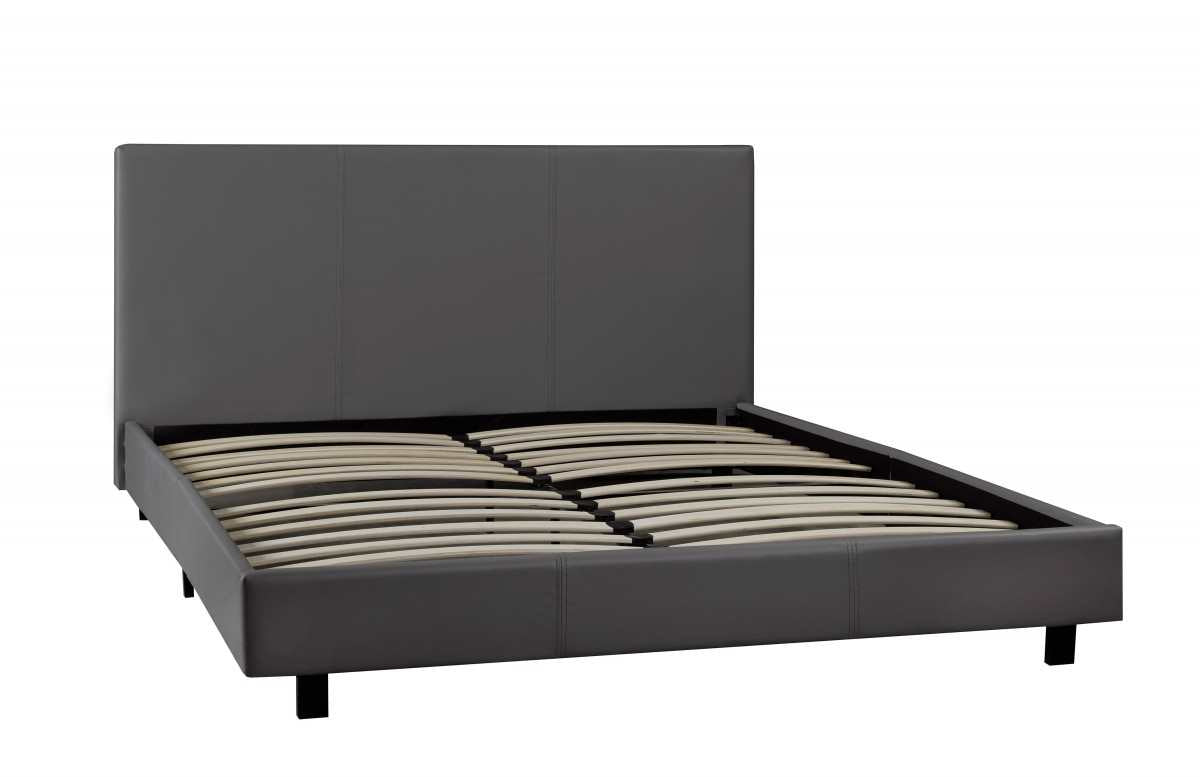 Contemporary Styling Platform Bed With Mattress Grey 3033