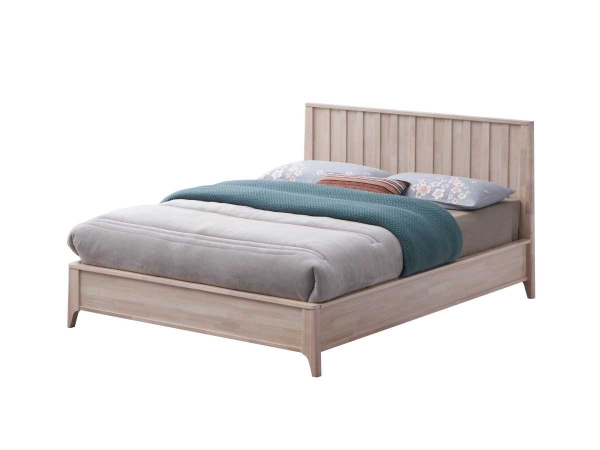 Ariel Wooden Queen Platform Bed White Wash 7916