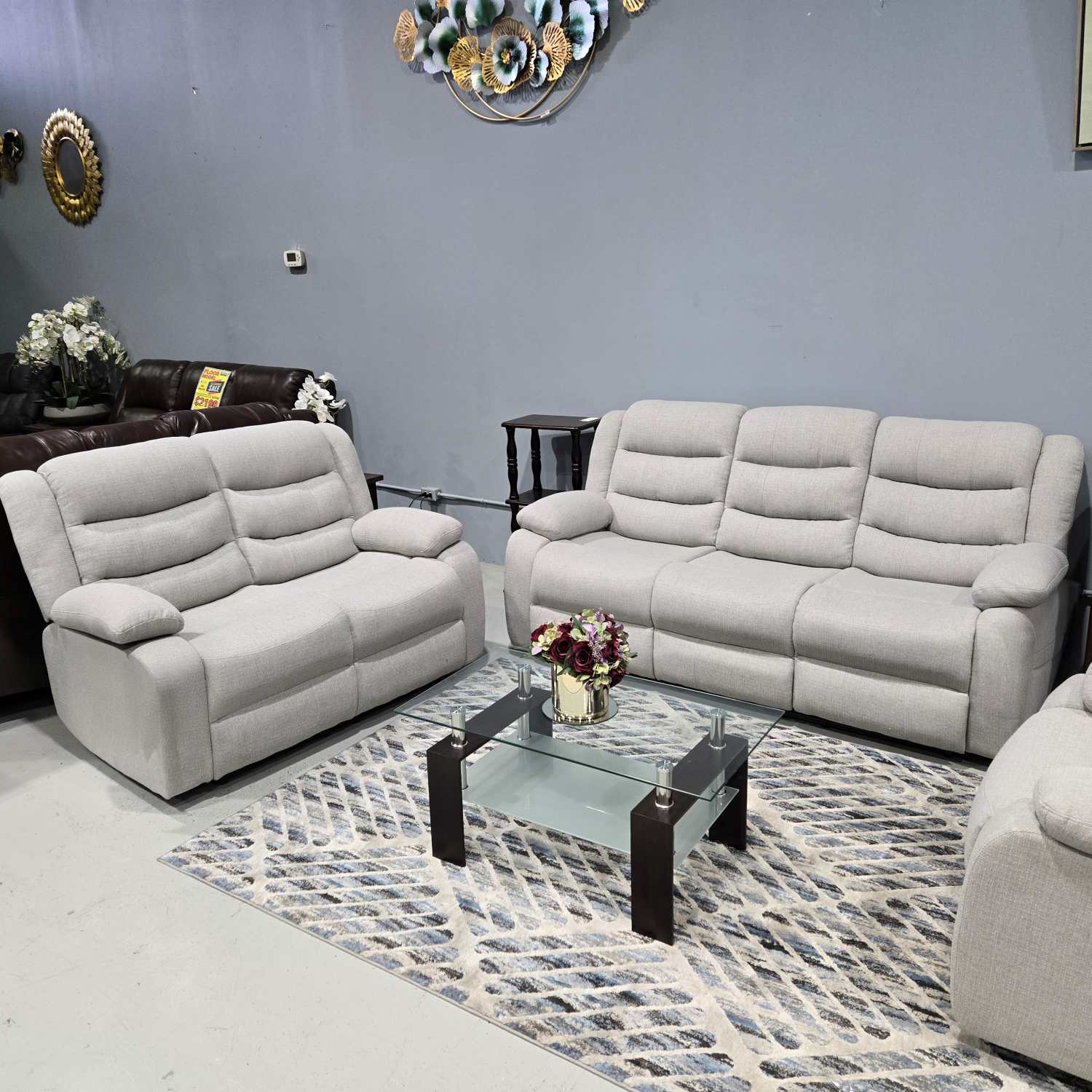 Rowan High Performance Linen Fabric Sofa Set KM059