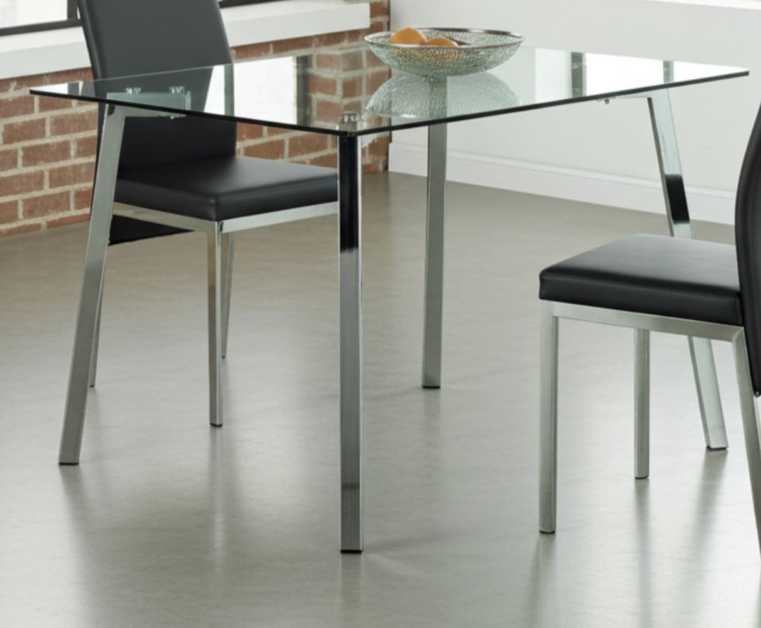 Rectangular Glass Dining Table with Chrome Legs 5065