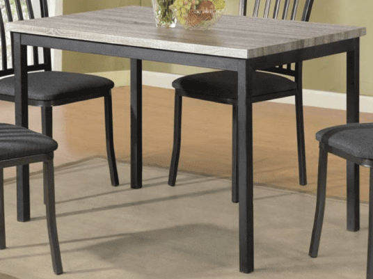 Rectangular Dining Table With Metal Legs T 3721