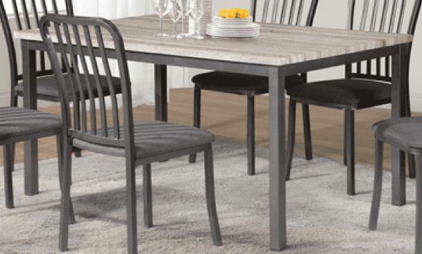 Rectangular Dining Table With Metal Legs T 3722