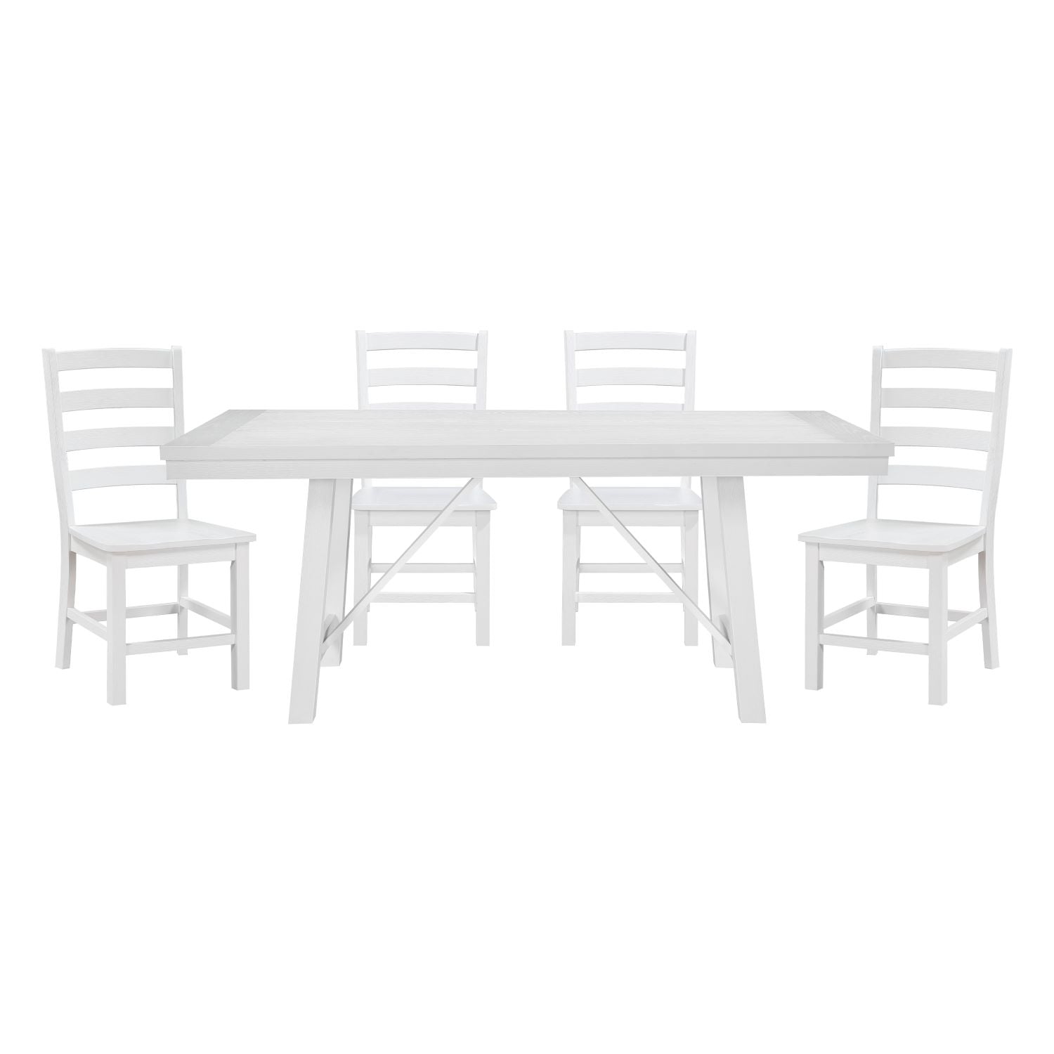 Redmond White Wooden Dining Table with White Chairs 5929