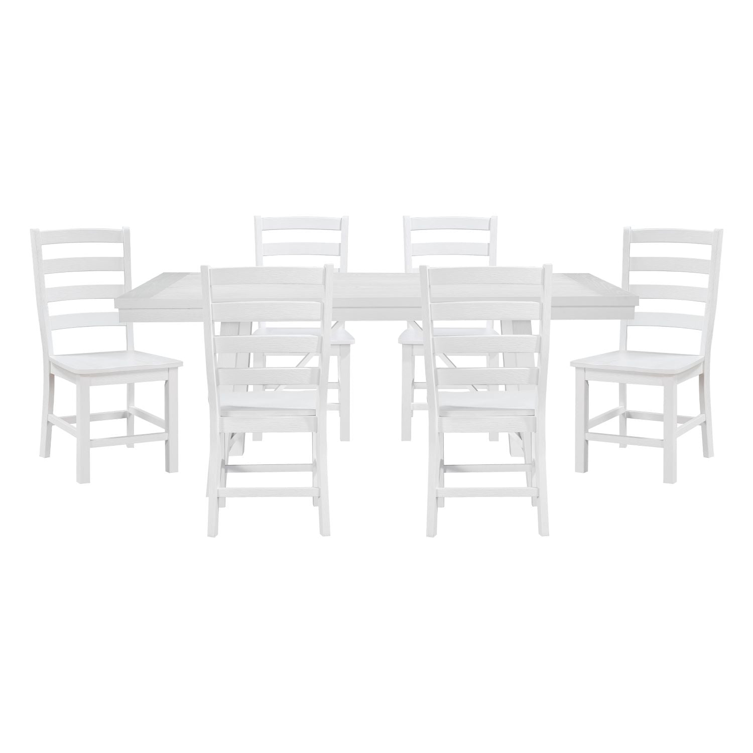 Redmond White Wooden Dining Table with White Chairs 5929