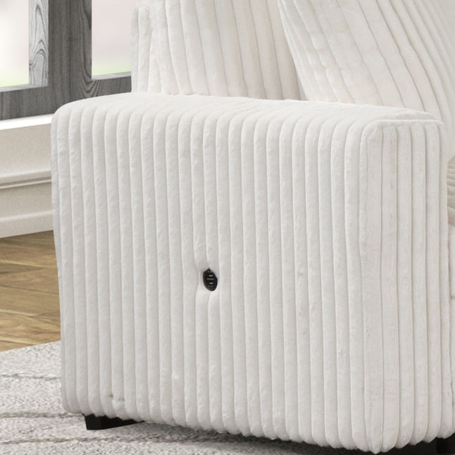 Relive Sectional Pull Out Sleeper Couch With Storage Chaise - Beige Corduroy Fabric 2045