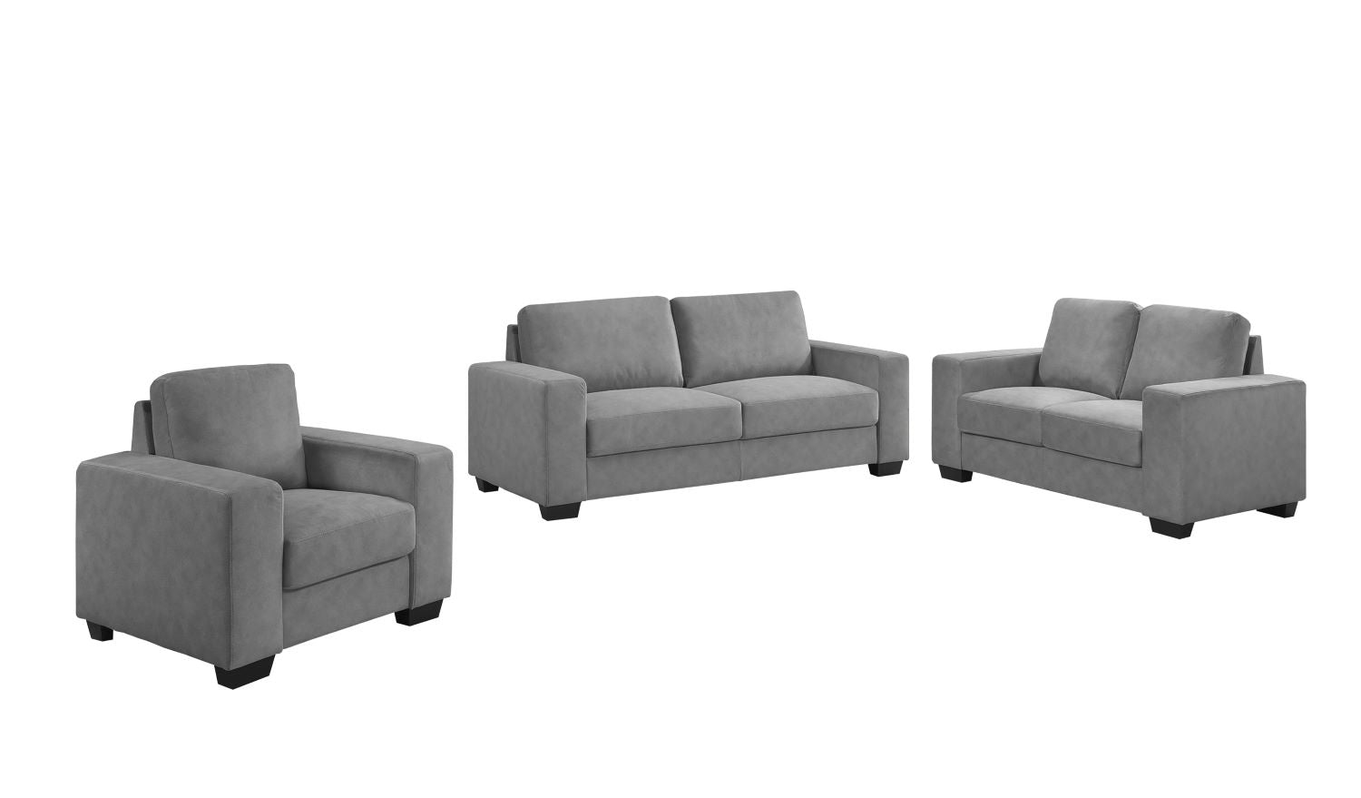 Renoux Chenille Fabric Sofa Set Grey 99088 GRY