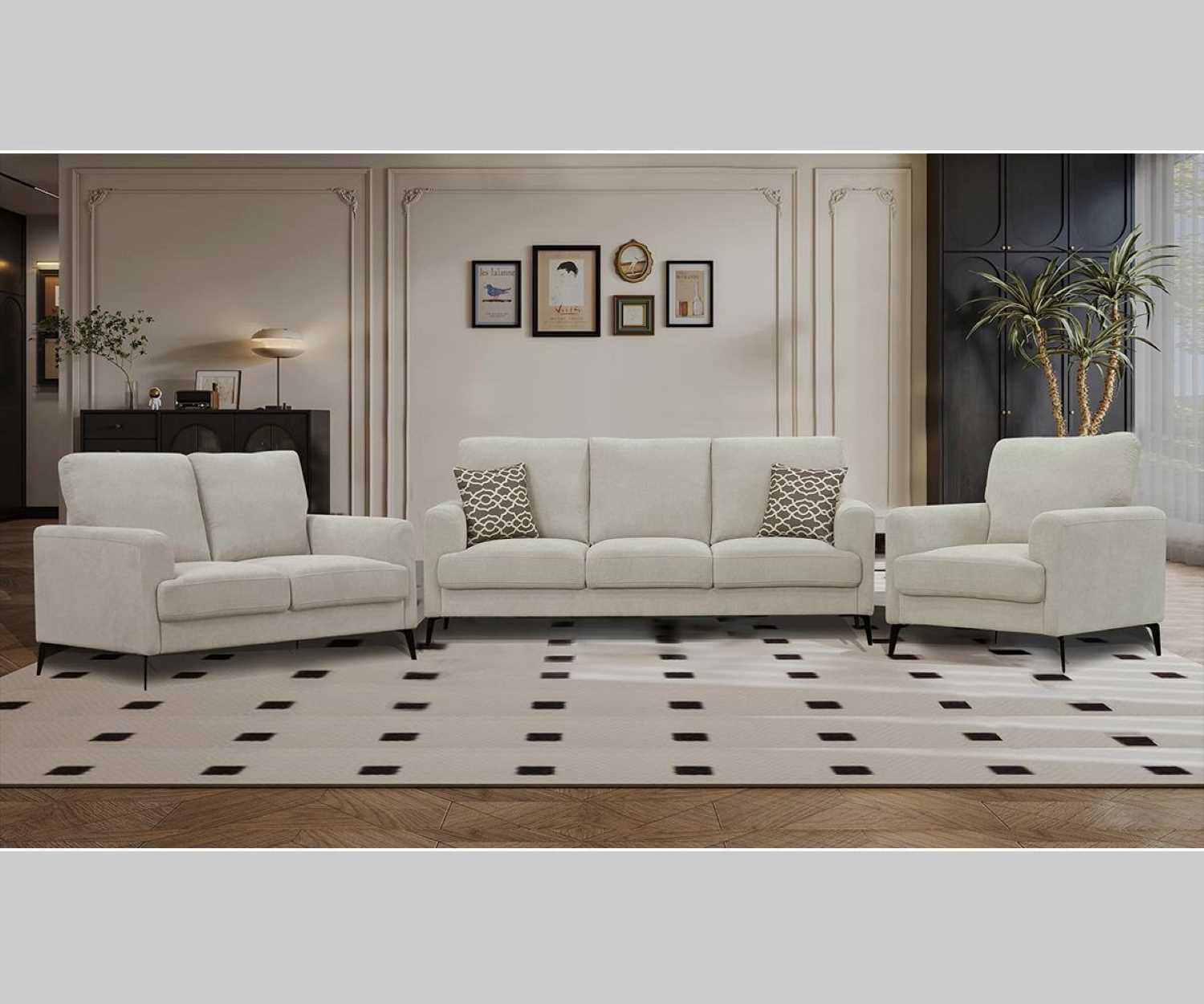Velvet Beige Sofa set