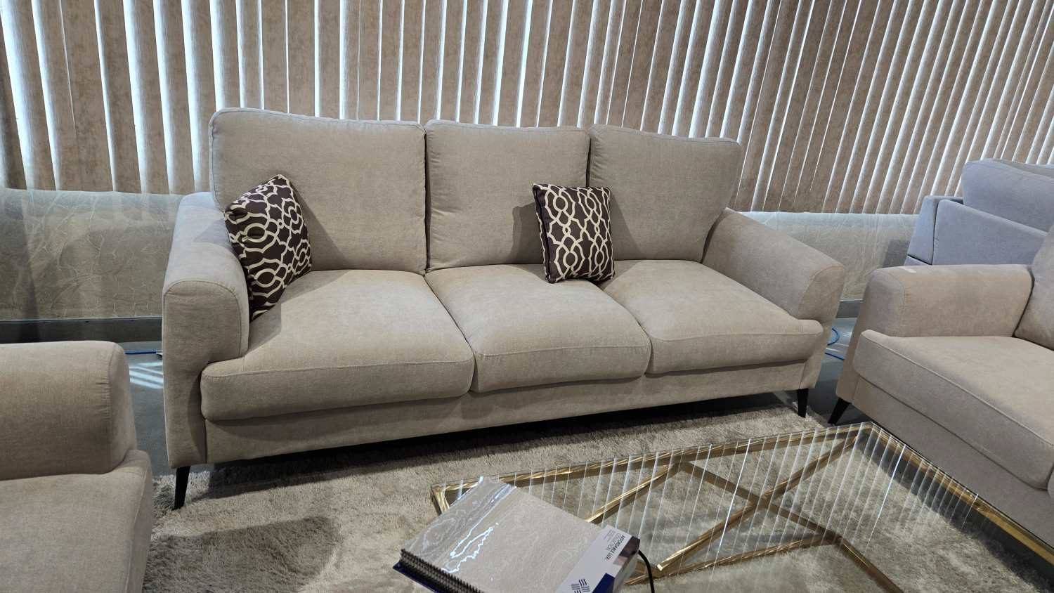 Rhea Snowflake Velvet Fabric Sofa Set KM3000