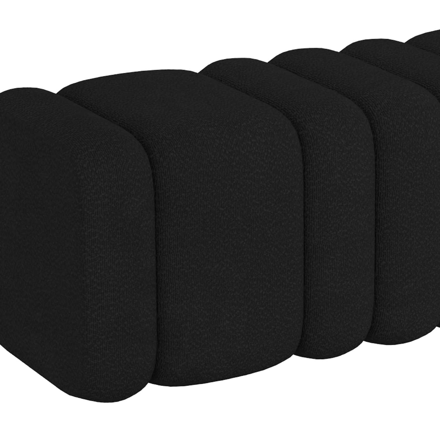 Rigel Large Ottoman Bench In Black Boucle 402-133BK