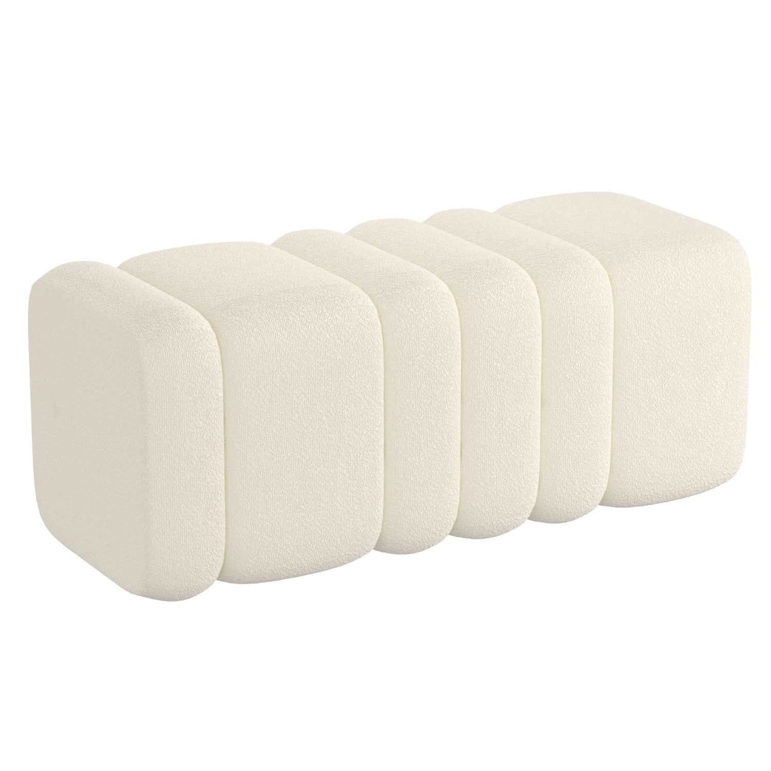 Rigel Large Ottoman Bench In Ivory Boucle 402-133IV