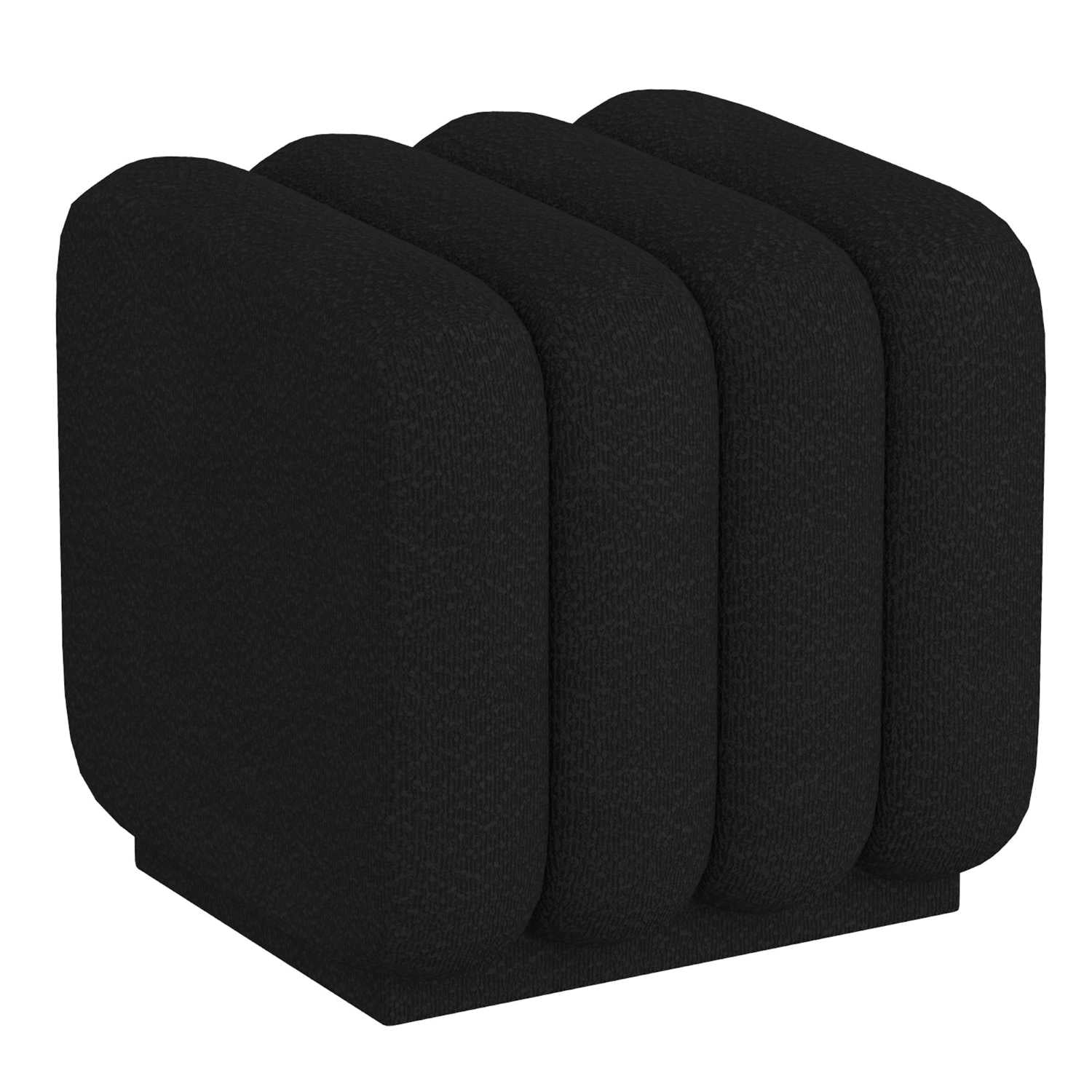 Rigel Small Square Ottoman in Black Boucle 402-133SM_BK