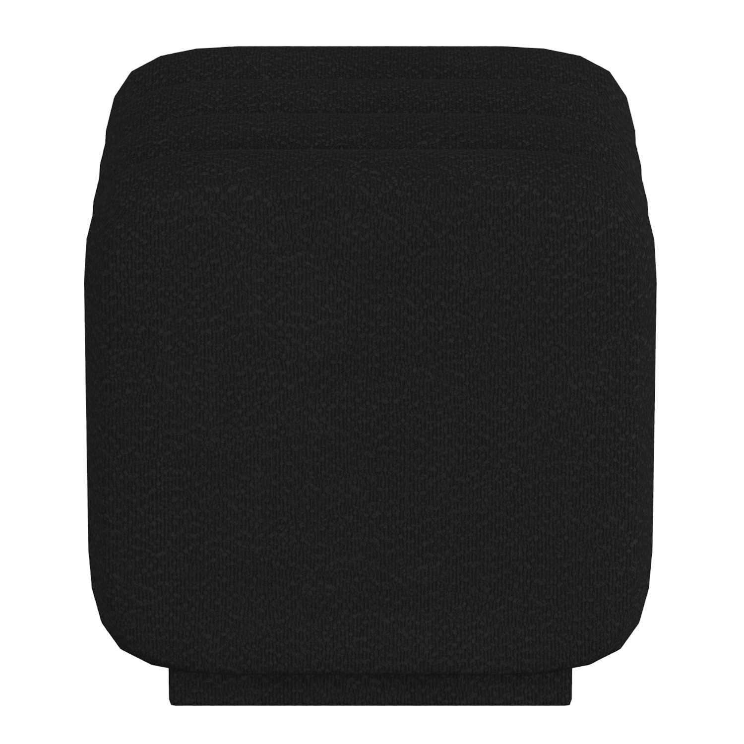 Rigel Small Square Ottoman in Black Boucle 402-133SM_BK