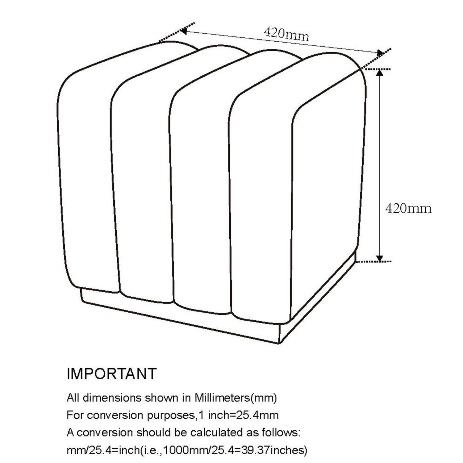 Rigel Small Square Ottoman in Black Boucle 402-133SM_BK