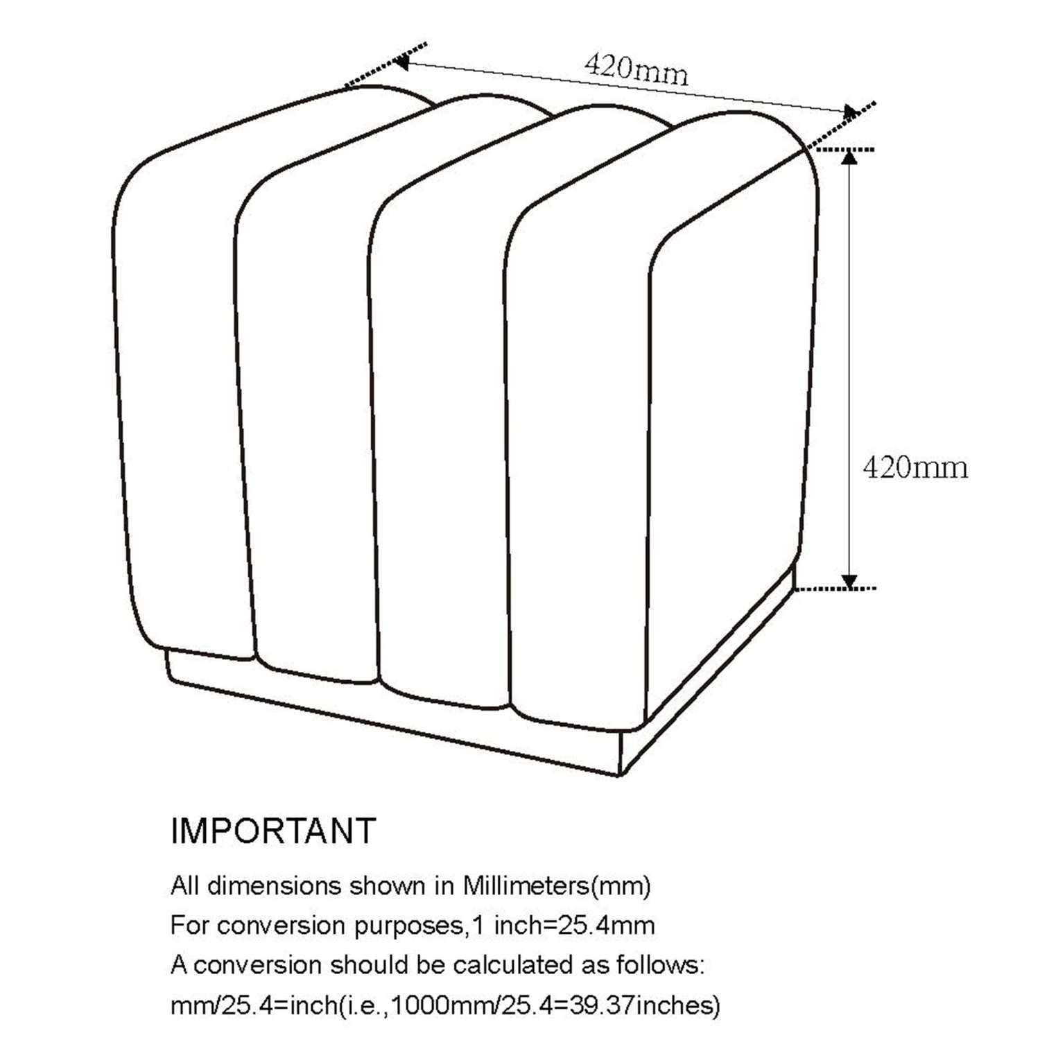 Rigel Small Square Ottoman in Ivory Boucle 402-133SM_IV