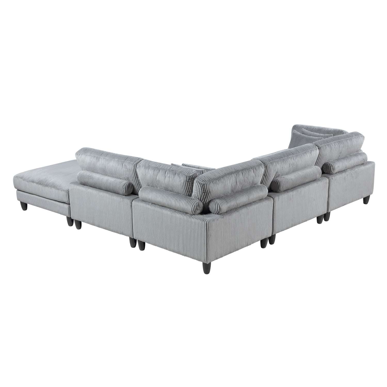 Robstown Grey 5 Piece Modular Sectional with Ottoman 9688