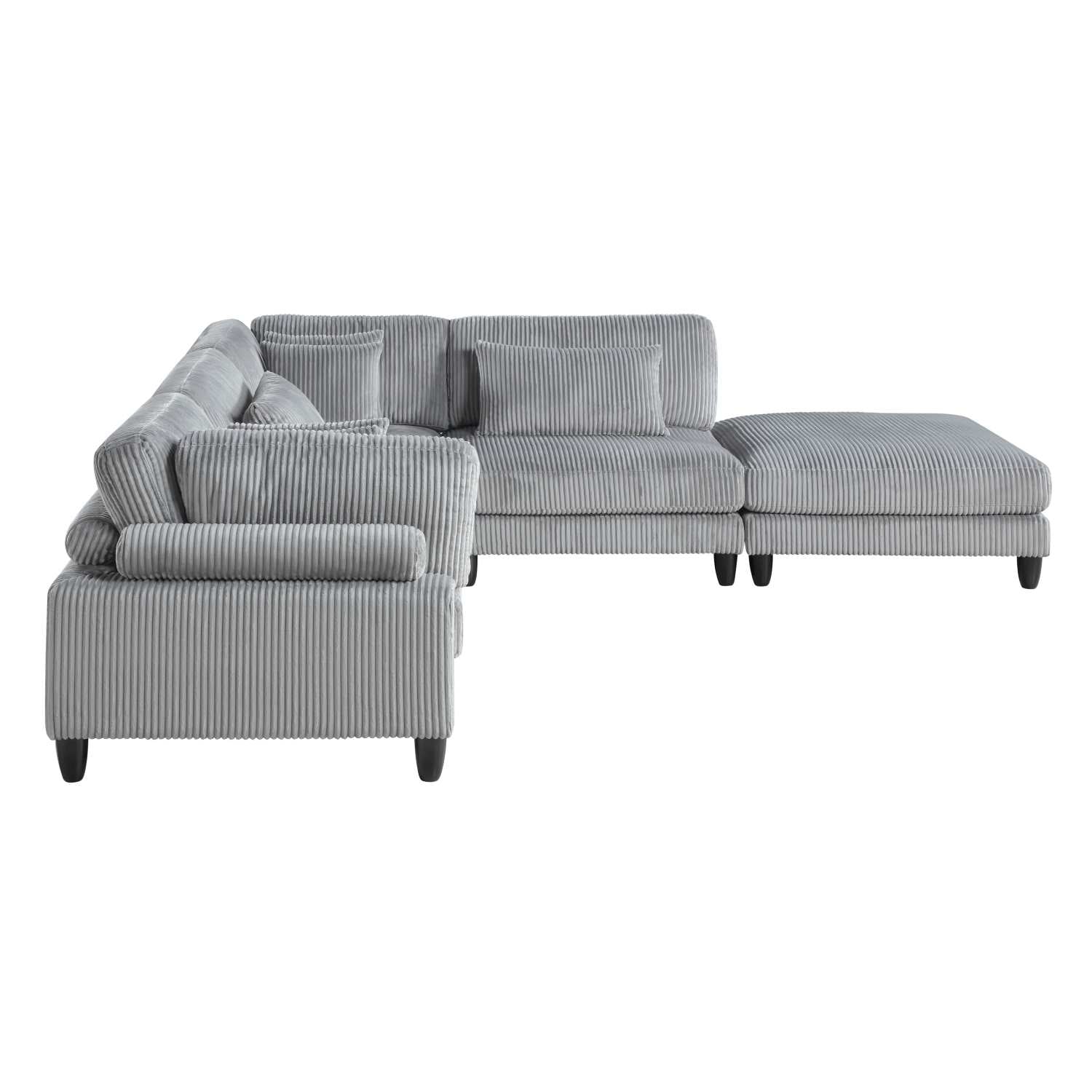 Robstown Grey 5 Piece Modular Sectional with Ottoman 9688