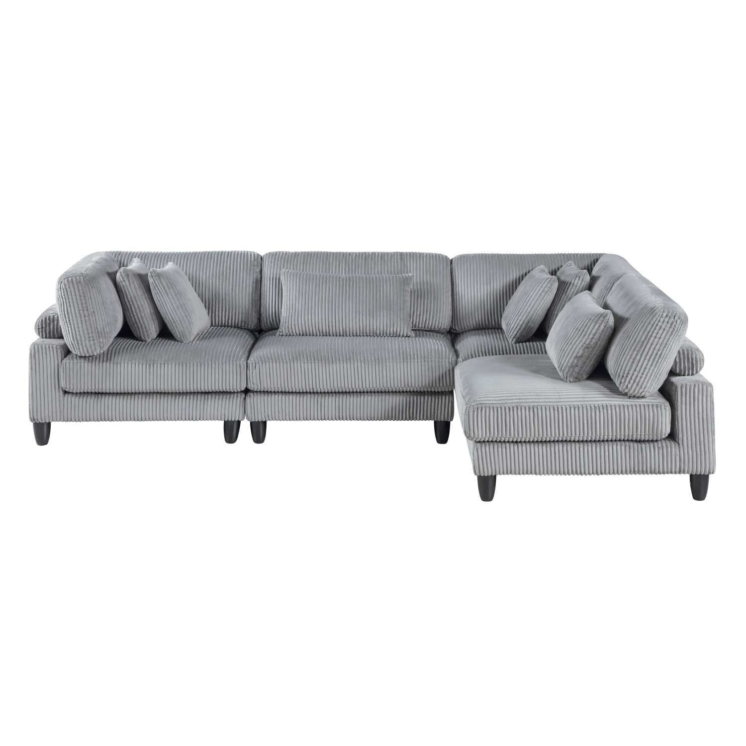 Robstown Grey 4 Piece Modular Sectional with Ottoman 9688