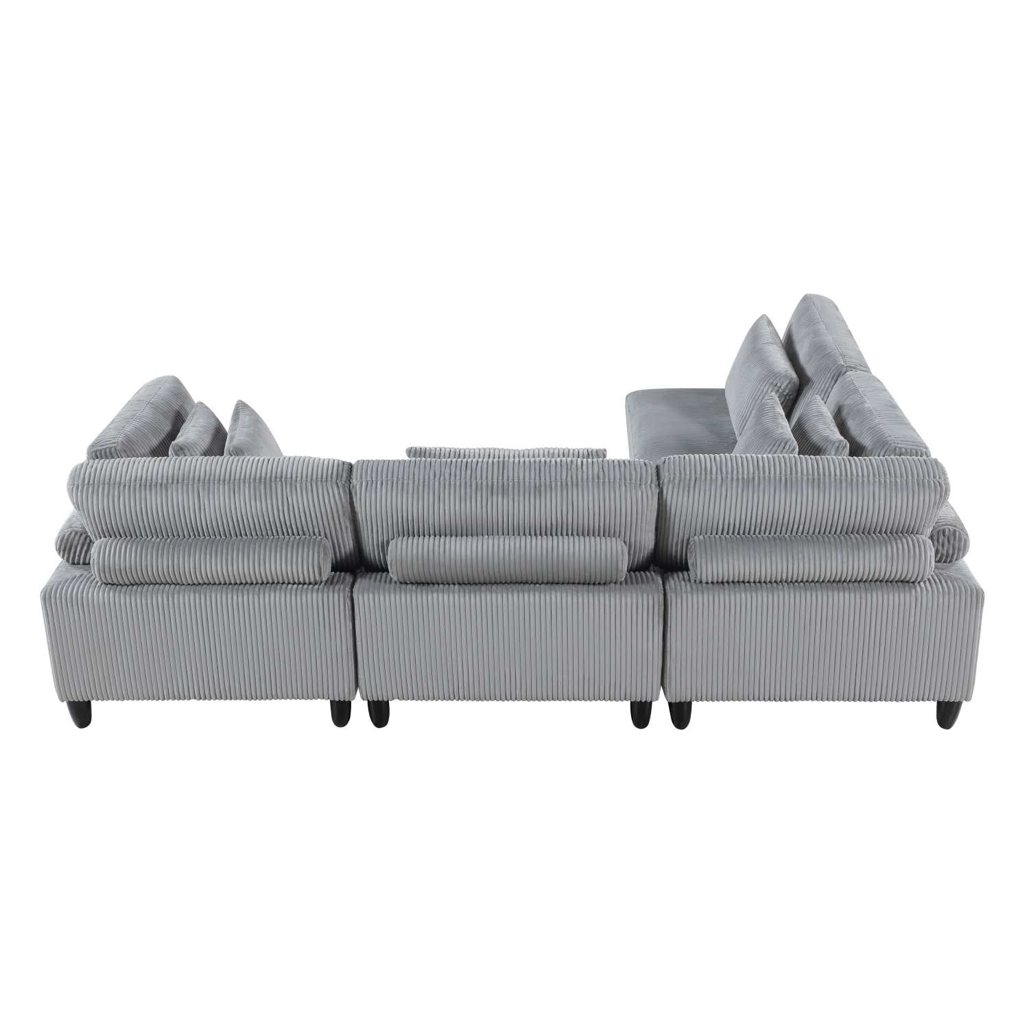 Robstown Grey 4 Piece Modular Sectional with Ottoman 9688