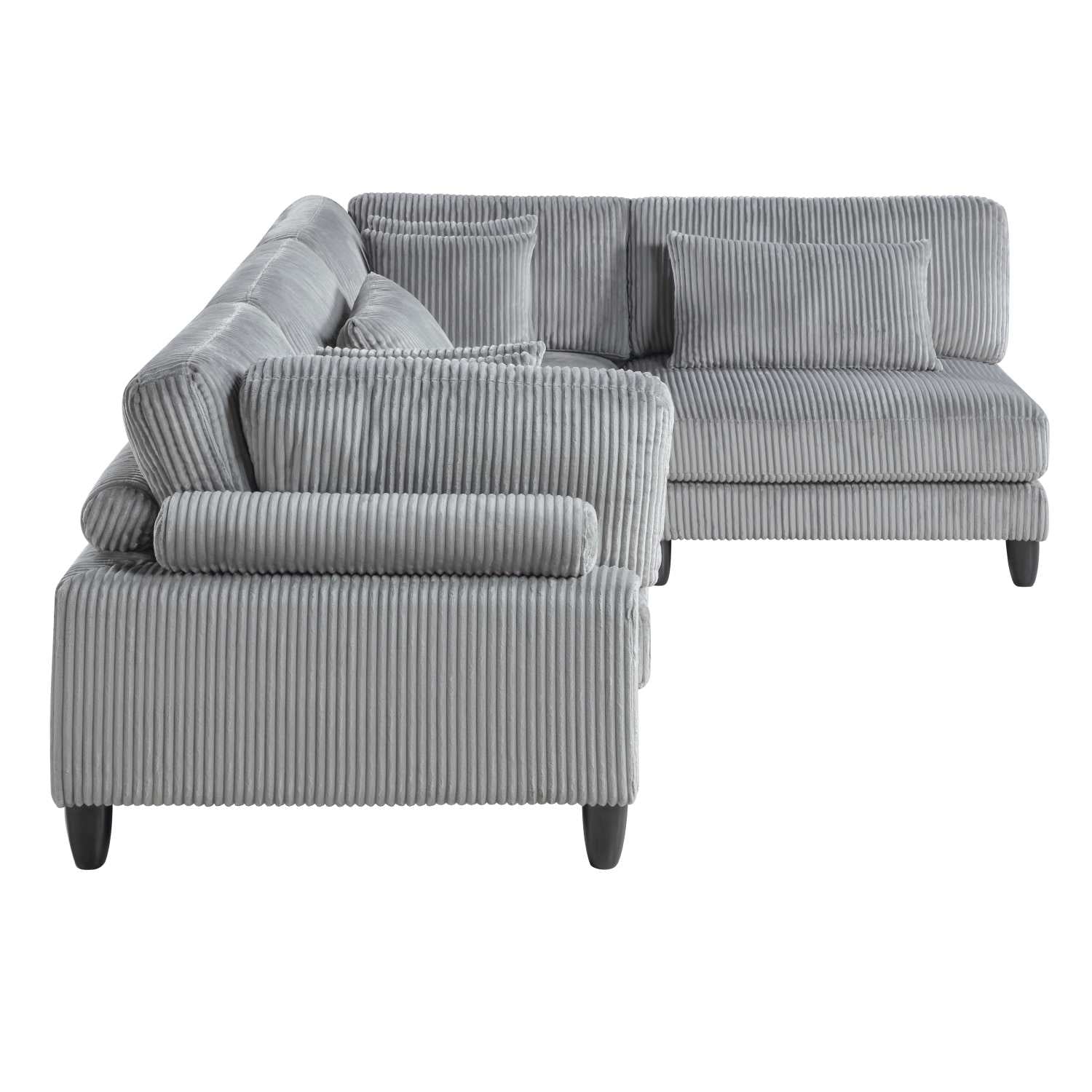Robstown Grey 4 Piece Modular Sectional with Ottoman 9688