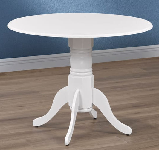 Round Pedestal Table Dining Table With 4 Chairs White T 3815