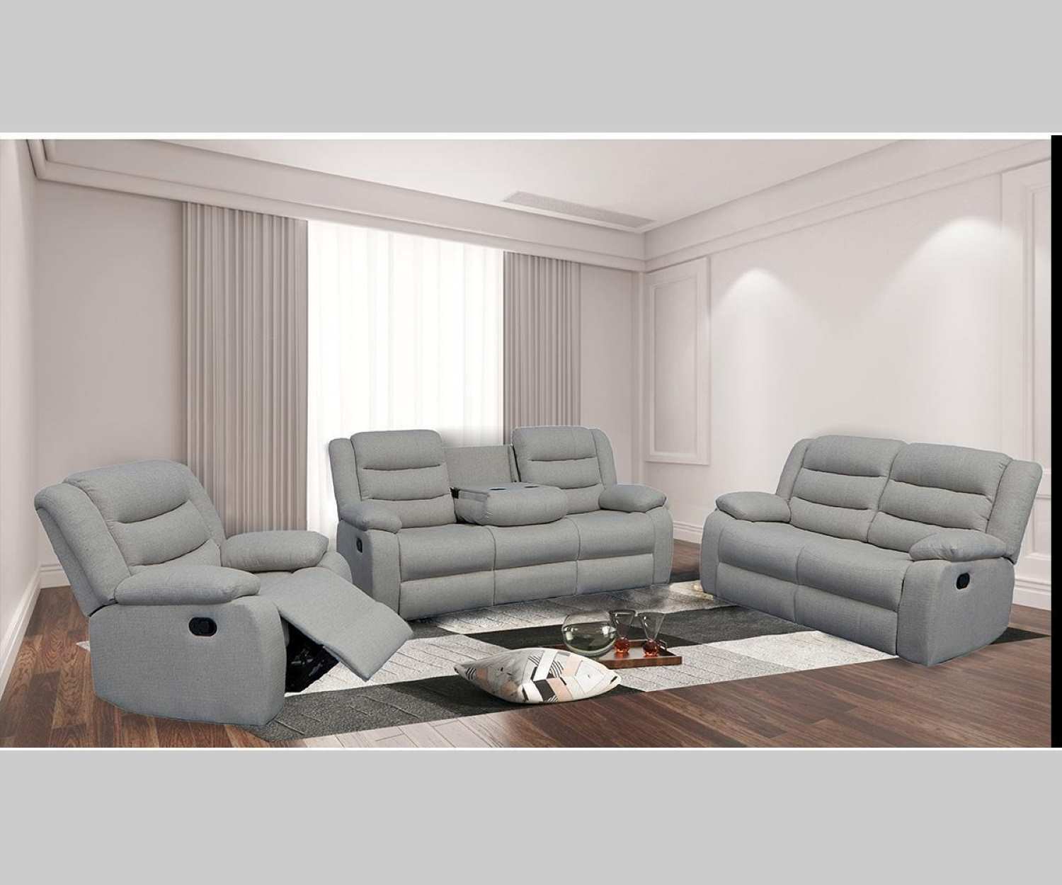Rowan High Performance Linen Fabric Sofa Set KM059