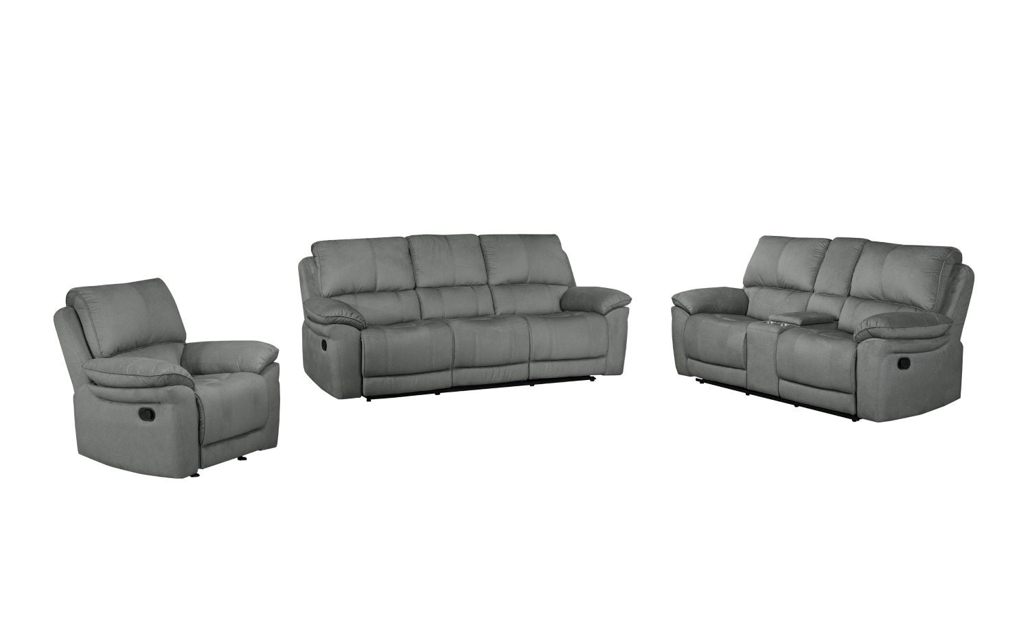 Russka Grey Fabric Recliner Sofa Sets 99031