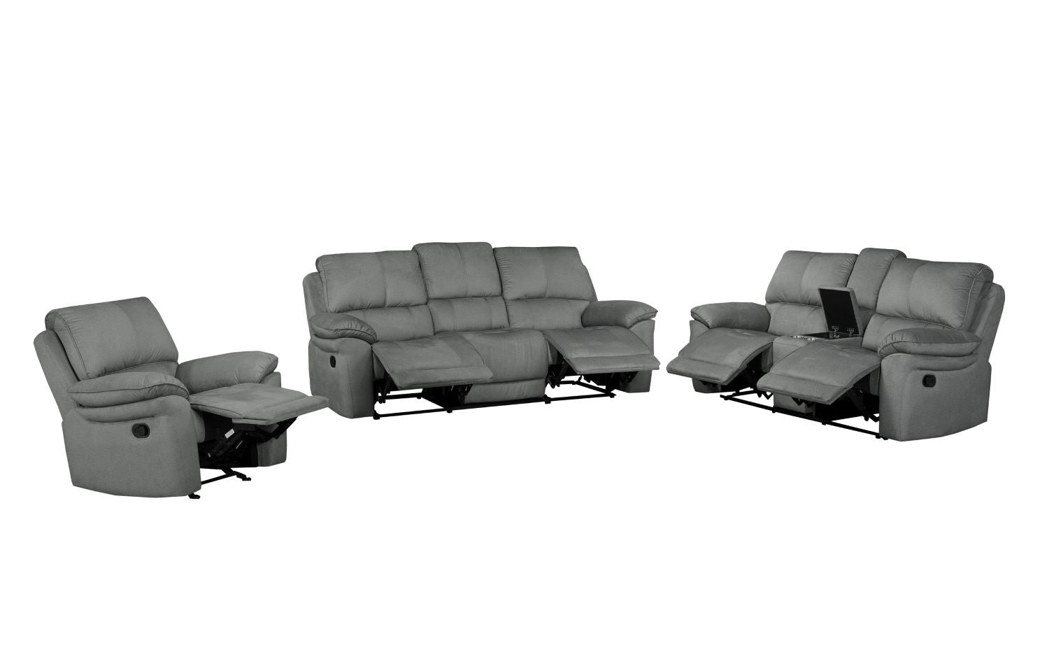 Russka Grey Fabric Recliner Sofa Sets 99031