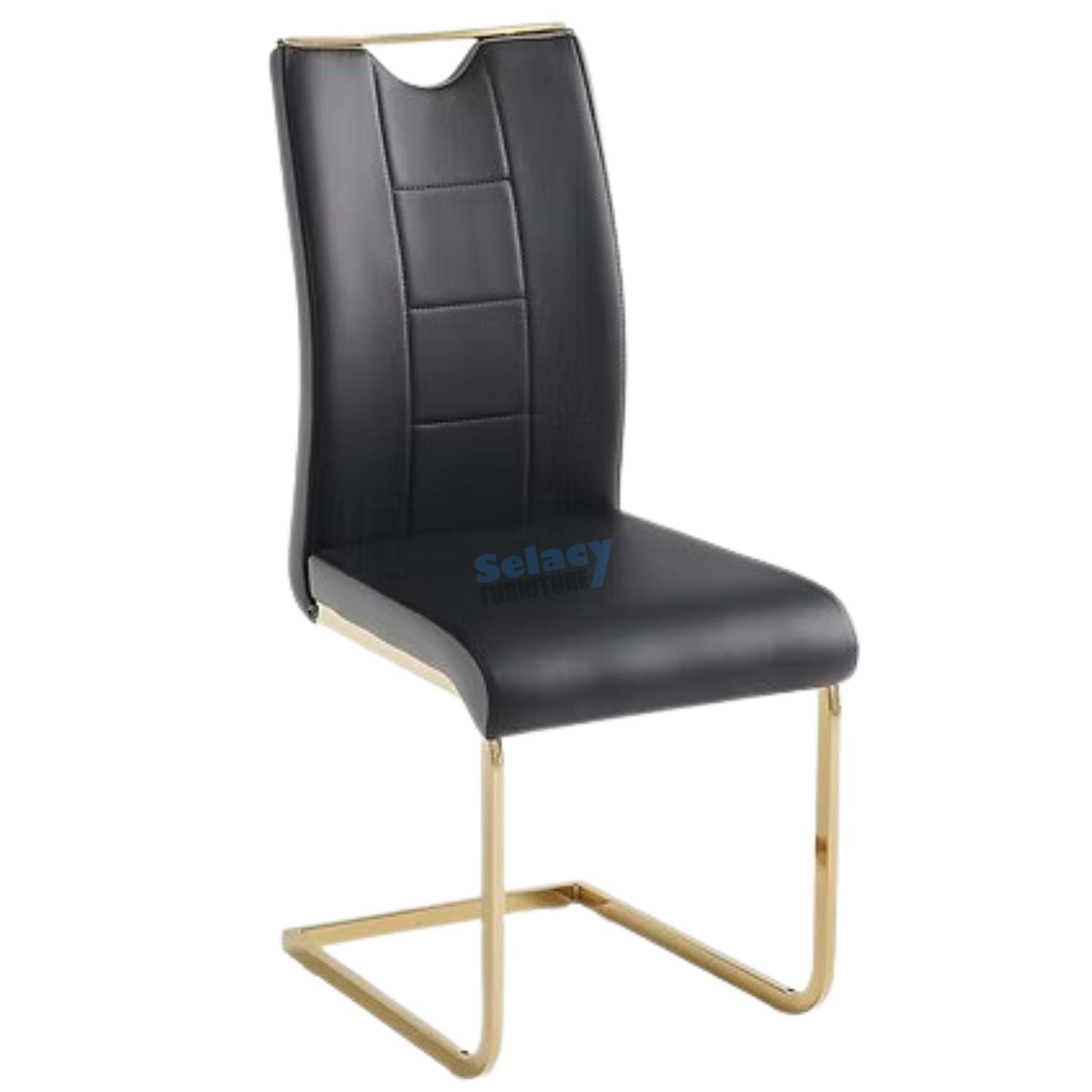 Ryan Black Extendable Ceramic 7PC Dining Set with Black & Grey PU Chairs